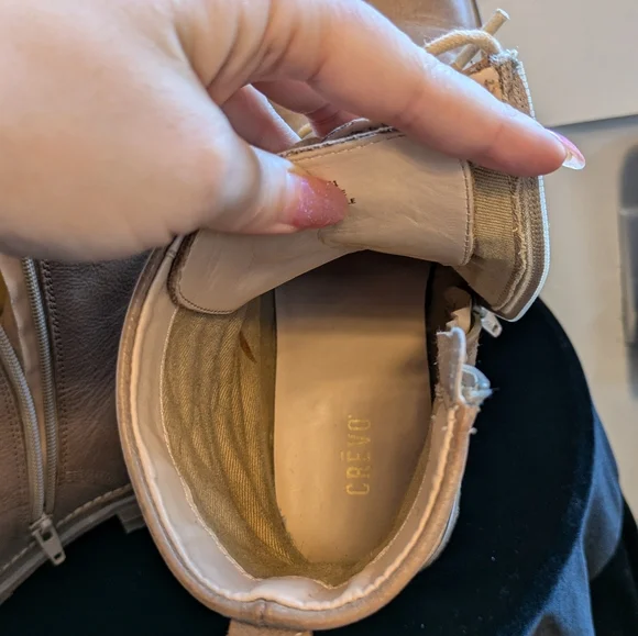 Crèvo Freya Beige Leather Boots Size 9 - Picture 9 of 9